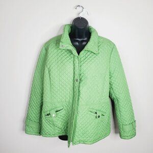 Vintage Weatherproof Kelly Green Quilted Cottage Barn Utility Chore Jacket XL